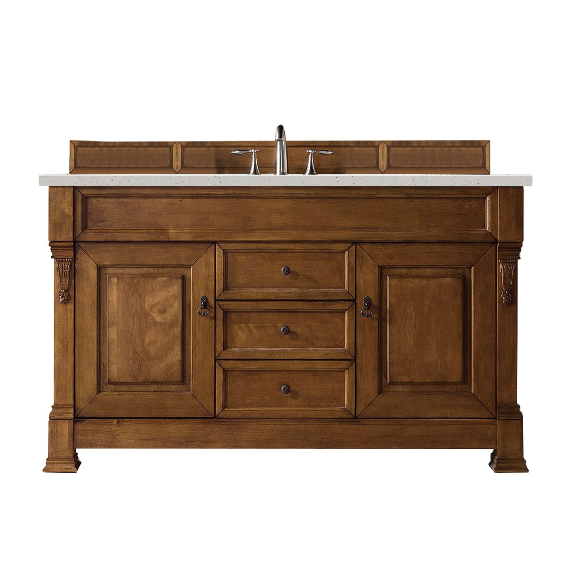 James Martin Vanities Brittany 60" Country Oak Single Vanity With 3 cm Lime Delight Quartz Top