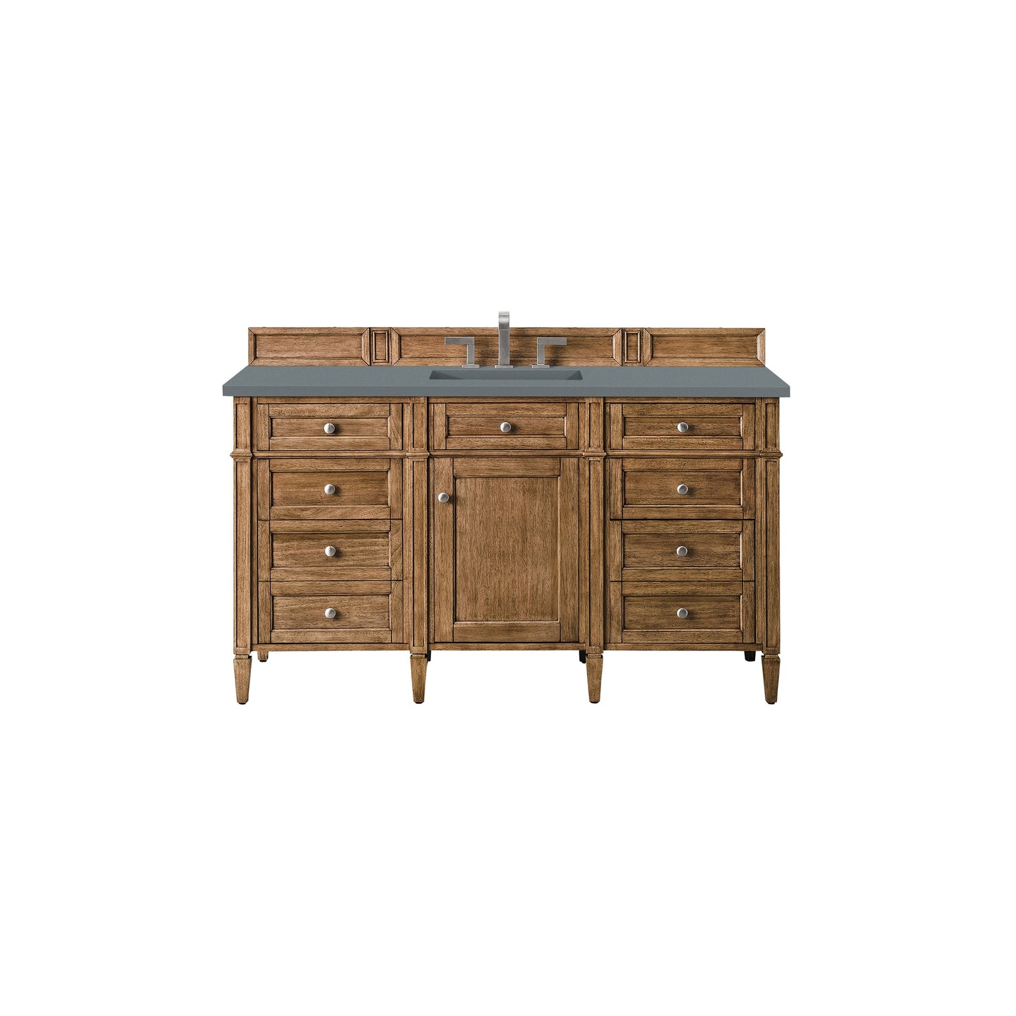 James Martin Vanities Brittany 60" Saddle Brown Single Vanity With 3cm Cala Blue Quartz Top