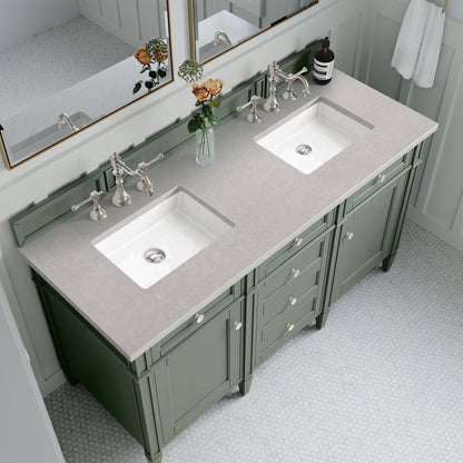 James Martin Vanities Brittany 60" Smokey Celadon Double Vanity With 3cm Eternal Serena Top