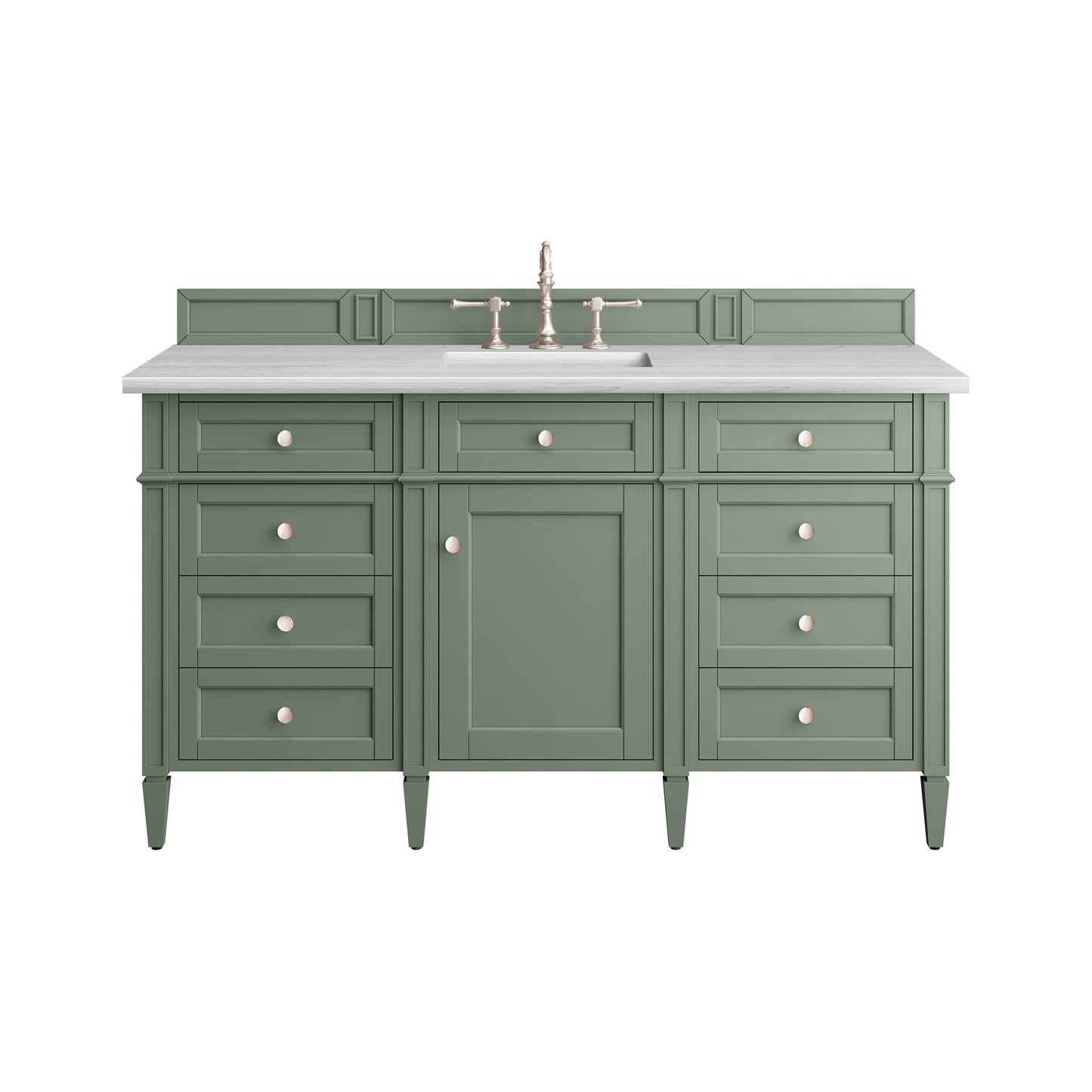 James Martin Vanities Brittany 60" Smokey Celadon Single Vanity With 3cm Arctic Fall Top