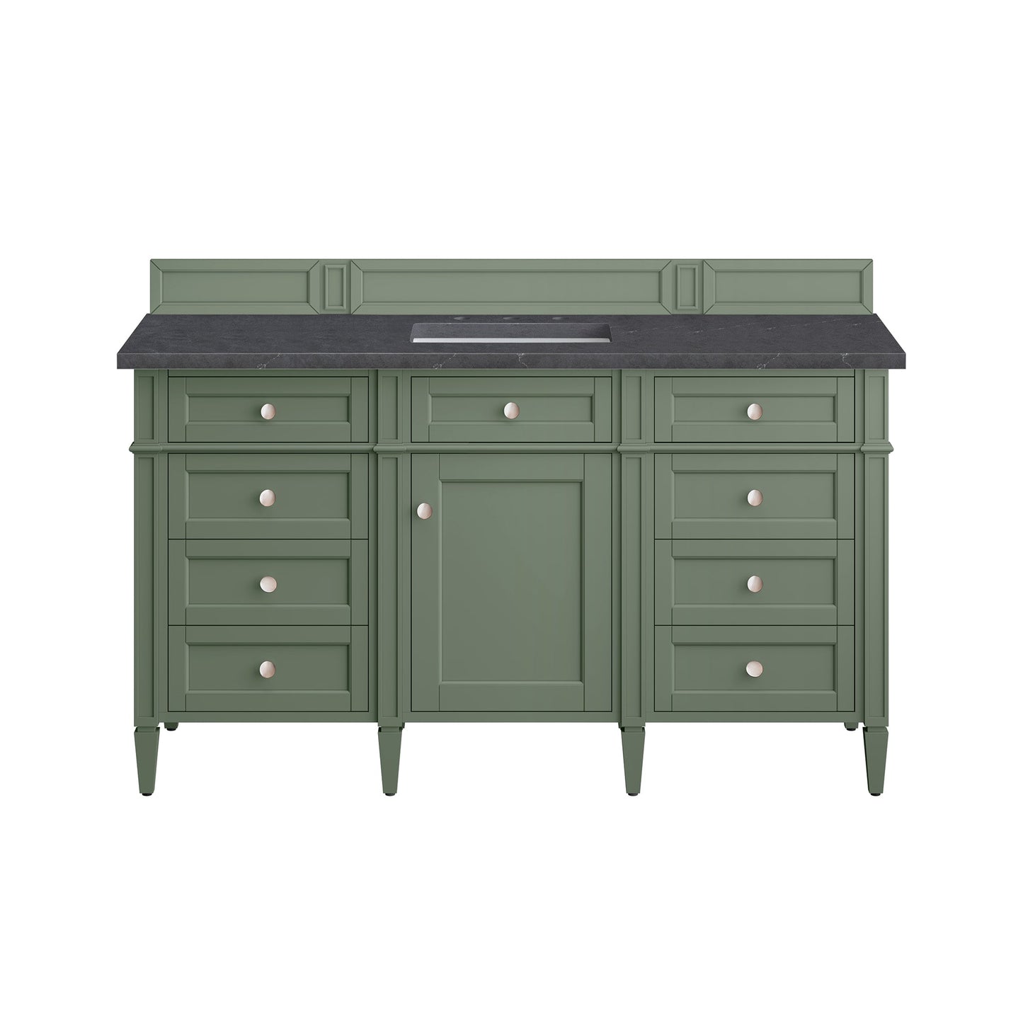 James Martin Vanities Brittany 60" Smokey Celadon Single Vanity With 3cm Charcoal Soapstone Top