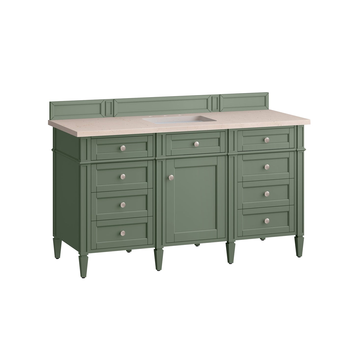 James Martin Vanities Brittany 60" Smokey Celadon Single Vanity With 3cm Eternal Marfil Top