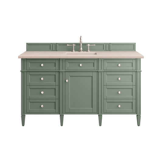 James Martin Vanities Brittany 60" Smokey Celadon Single Vanity With 3cm Eternal Marfil Top