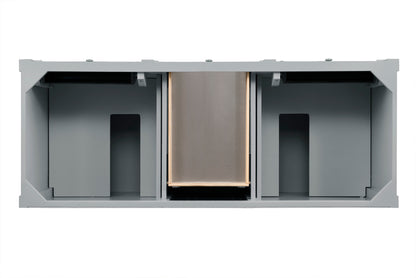 James Martin Vanities Brittany 60" Urban Gray Double Vanity With 3 cm Parisien Bleu Silestone Top and FreePower Wireless Charger