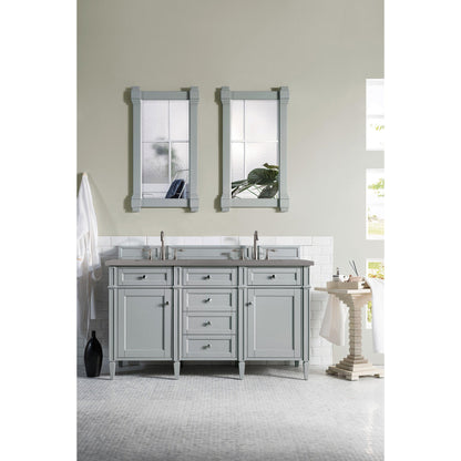 James Martin Vanities Brittany 60" Urban Gray Double Vanity With 3cm Grey Expo Quartz Top