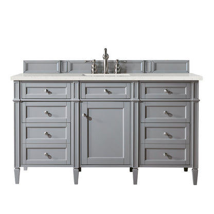 James Martin Vanities Brittany 60" Urban Gray Single Vanity With 3 cm Lime Delight Quartz Top