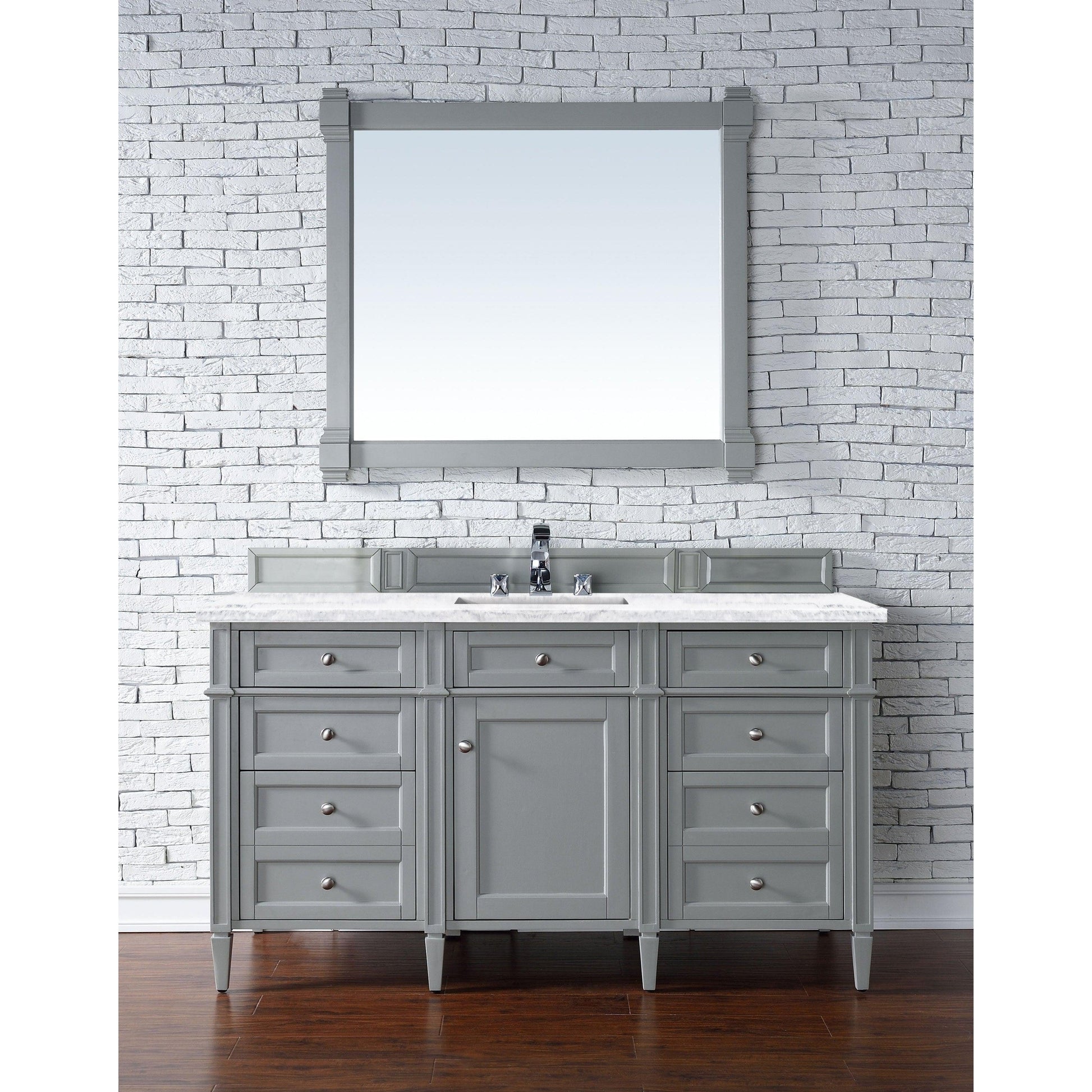 James Martin Vanities Brittany 60" Urban Gray Single Vanity With 3cm Arctic Fall Solid Surface Top