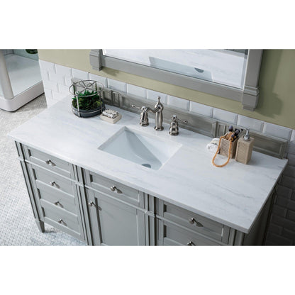 James Martin Vanities Brittany 60" Urban Gray Single Vanity With 3cm Arctic Fall Solid Surface Top