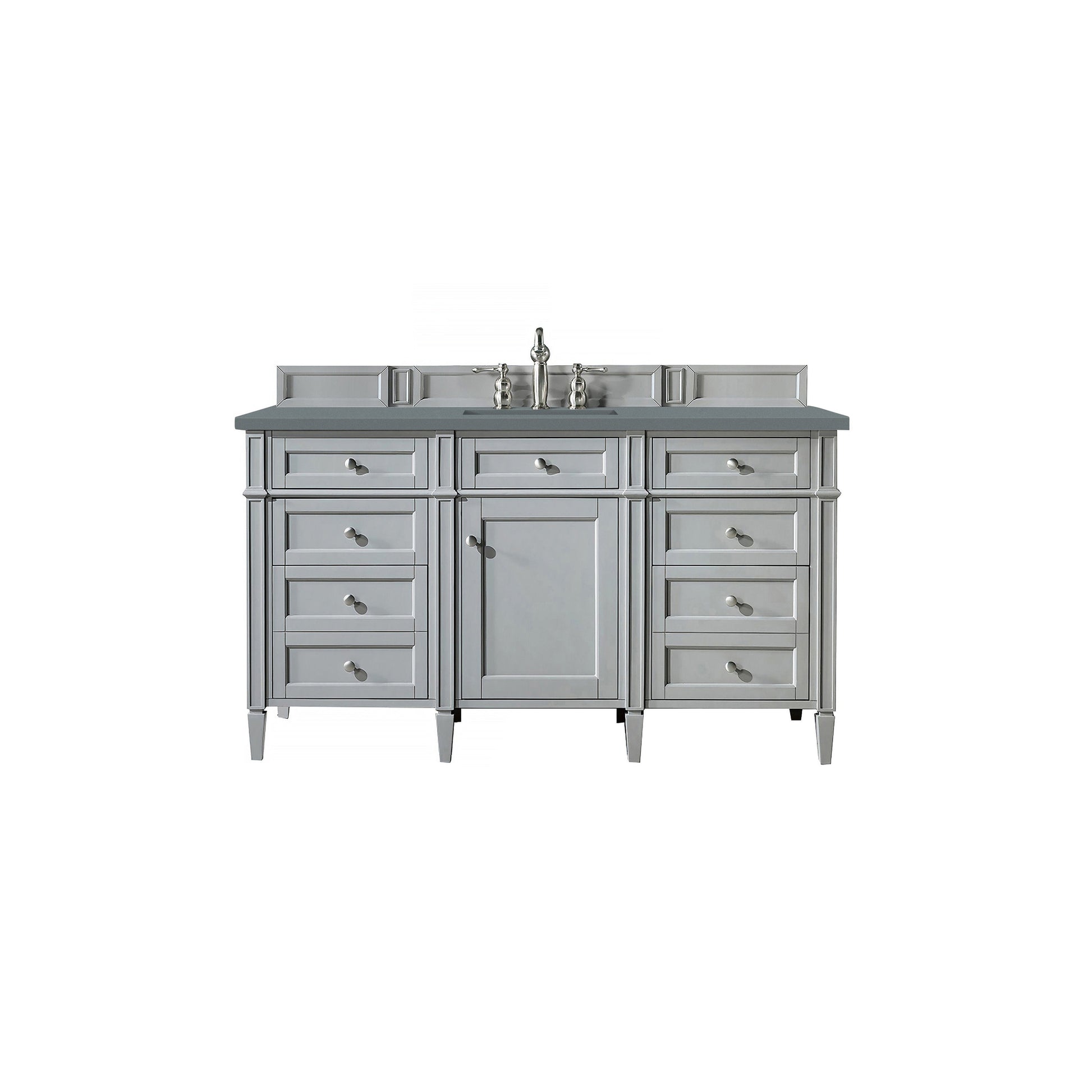 James Martin Vanities Brittany 60" Urban Gray Single Vanity With 3cm Cala Blue Quartz Top