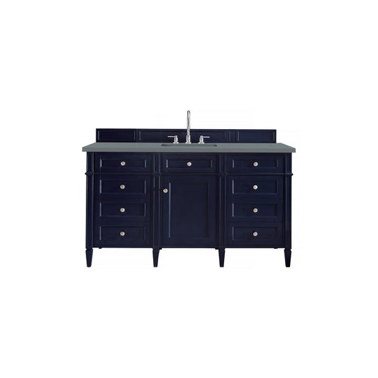 James Martin Vanities Brittany 60" Victory Blue Single Vanity With 3cm Cala Blue Quartz Top