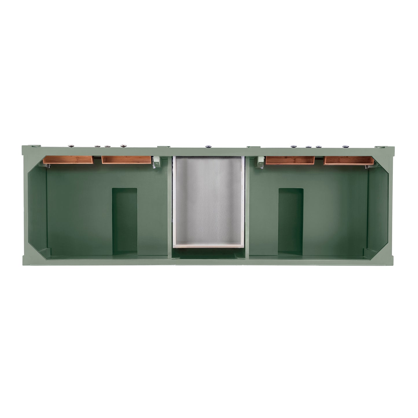 James Martin Vanities Brittany 72" Smokey Celadon Double Vanity With 3 cm Victorian Silver Top and FreePower Wireless Charger