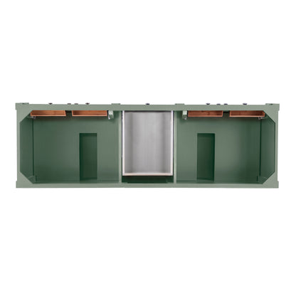 James Martin Vanities Brittany 72" Smokey Celadon Double Vanity With 3 cm Victorian Silver Top and FreePower Wireless Charger