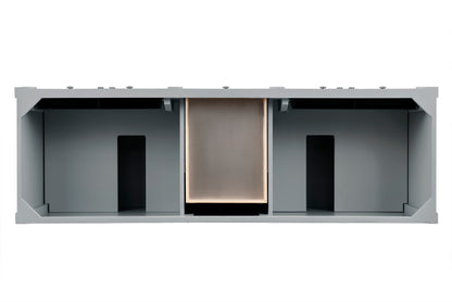 James Martin Vanities Brittany 72" Urban Gray Double Vanity With 3 cm Eternal Jasmine Pearl Silestone Top and FreePower Wireless Charger