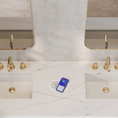 James Martin Vanities Brittany 72" Urban Gray Double Vanity With 3 cm Ethereal Noctis Silestone Top and FreePower Wireless Charger