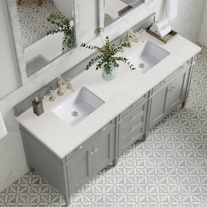 James Martin Vanities Brittany 72" Urban Gray Double Vanity With 3 cm Lime Delight Quartz Top