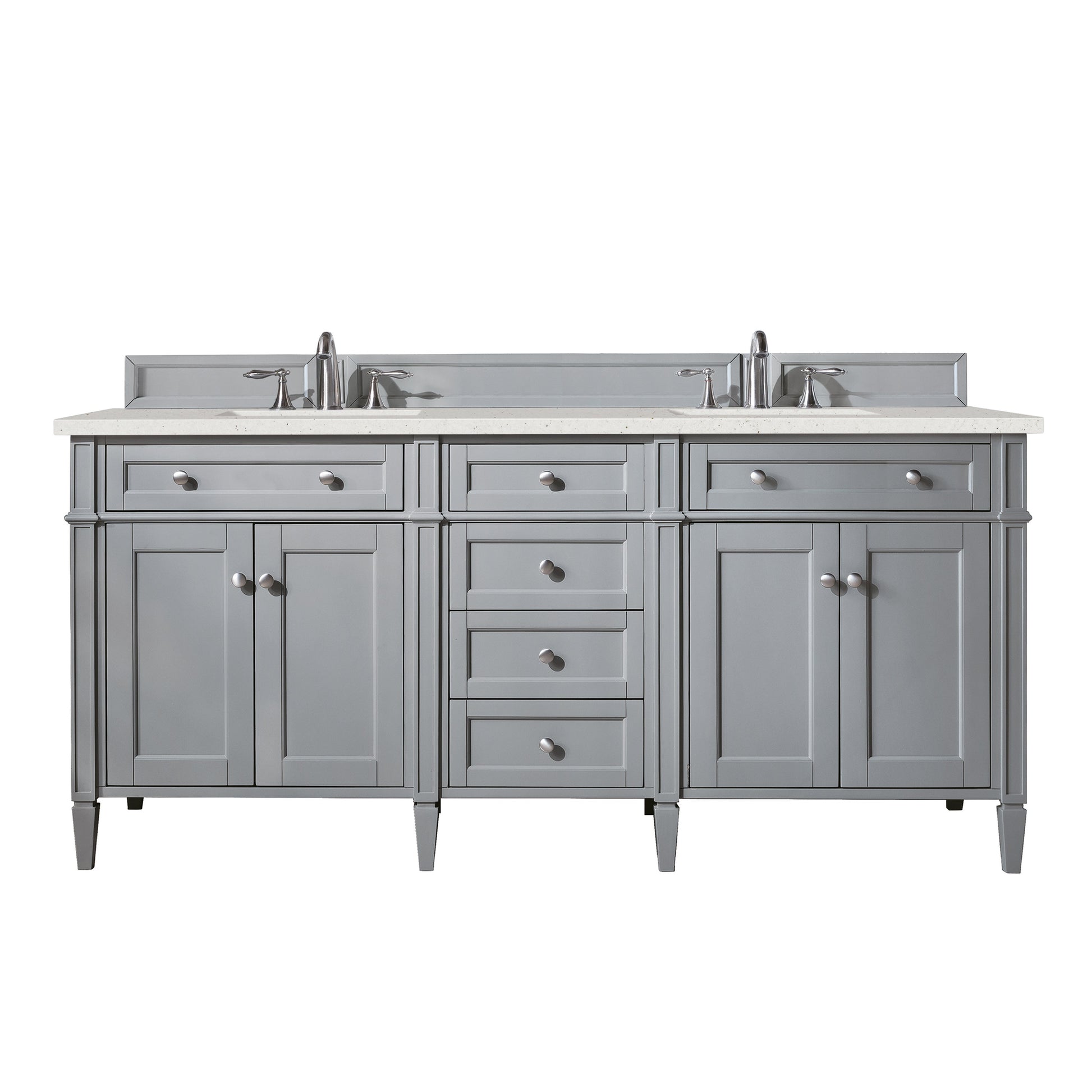 James Martin Vanities Brittany 72" Urban Gray Double Vanity With 3 cm Lime Delight Quartz Top