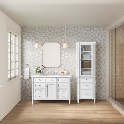 James Martin Vanities Brittany Bright White Linen Cabinet