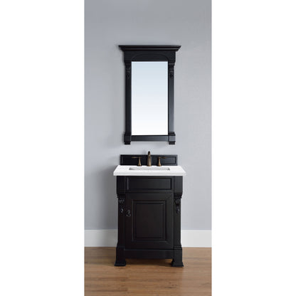 James Martin Vanities Brookfield 26" Antique Black Single Vanity With 3cm Arctic Fall Solid Surface Top