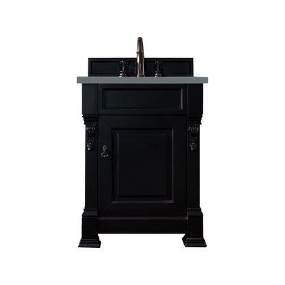 James Martin Vanities Brookfield 26" Antique Black Single Vanity With 3cm Cala Blue Quartz Top