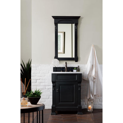 James Martin Vanities Brookfield 26" Antique Black Single Vanity With 3cm Carrara Marble Top