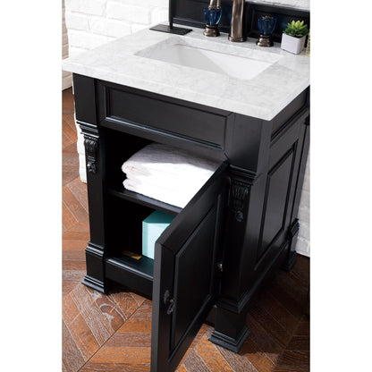 James Martin Vanities Brookfield 26" Antique Black Single Vanity With 3cm Carrara Marble Top