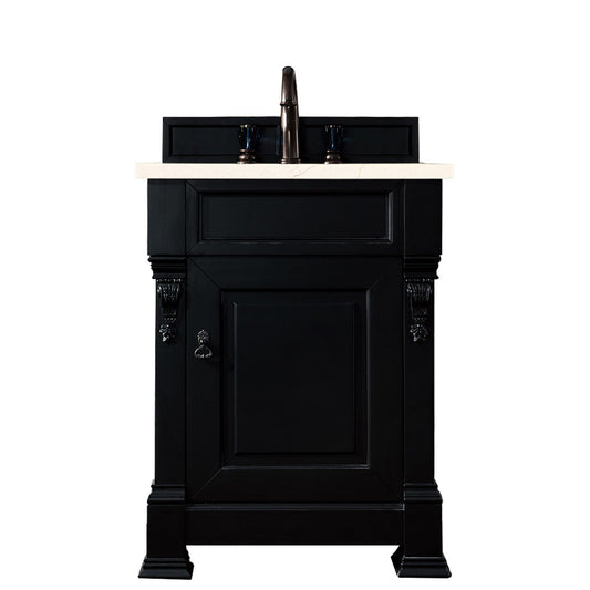 James Martin Vanities Brookfield 26" Antique Black Single Vanity With 3cm Eternal Marfil Quartz Top