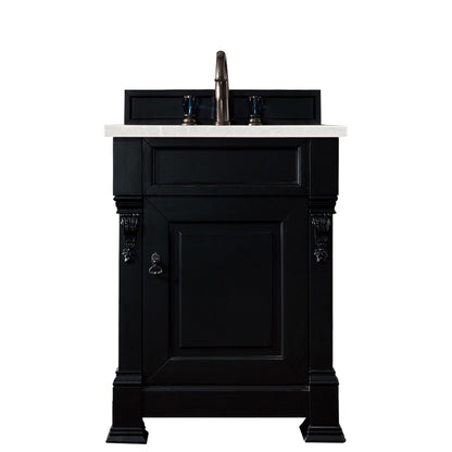 James Martin Vanities Brookfield 26" Antique Black Single Vanity With 3cm Eternal Serena Quartz Top