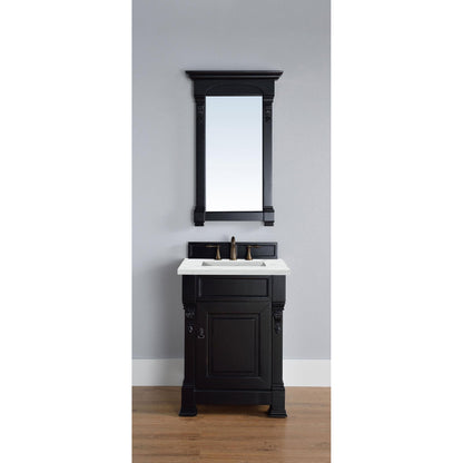 James Martin Vanities Brookfield 26" Antique Black Single Vanity With 3cm Ethereal Noctis Quartz Top