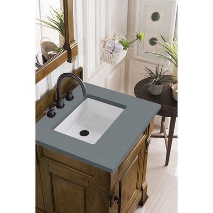 James Martin Vanities Brookfield 26" Country Oak Single Vanity With 3cm Cala Blue Quartz Top