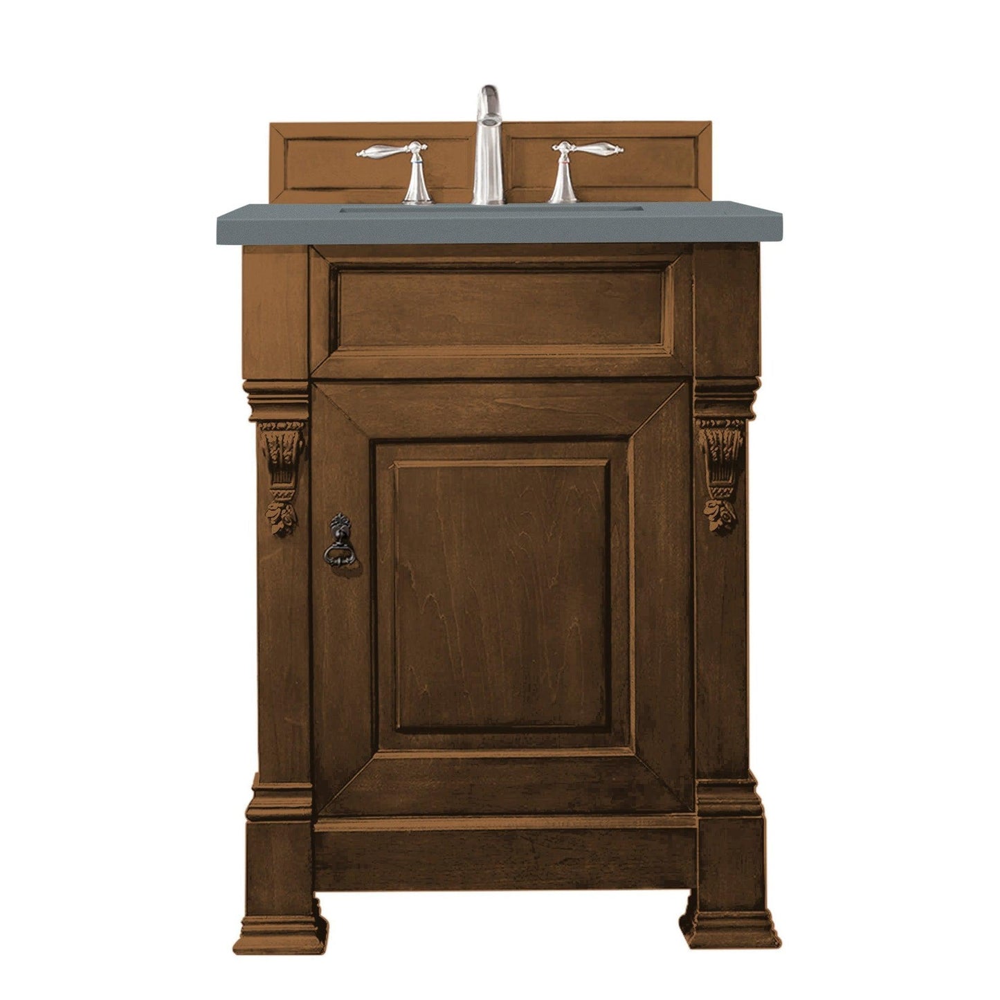 James Martin Vanities Brookfield 26" Country Oak Single Vanity With 3cm Cala Blue Quartz Top