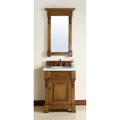 James Martin Vanities Brookfield 26" Country Oak Single Vanity With 3cm Carrara Marble Top