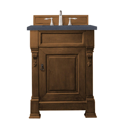 James Martin Vanities Brookfield 26" Country Oak Single Vanity With 3cm Charcoal Soapstone Quartz Top