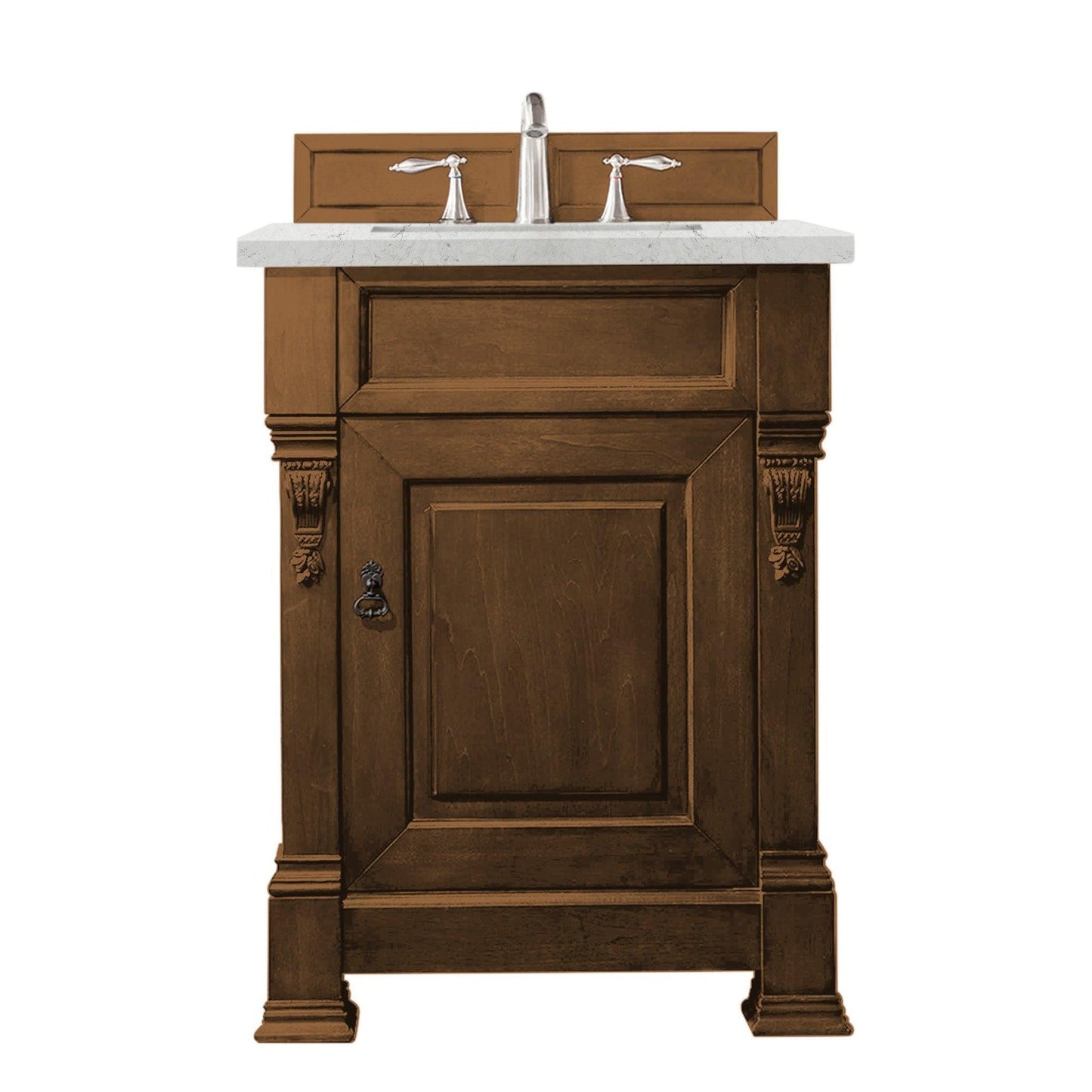 James Martin Vanities Brookfield 26" Country Oak Single Vanity With 3cm Eternal Jasmine Pearl Quartz Top