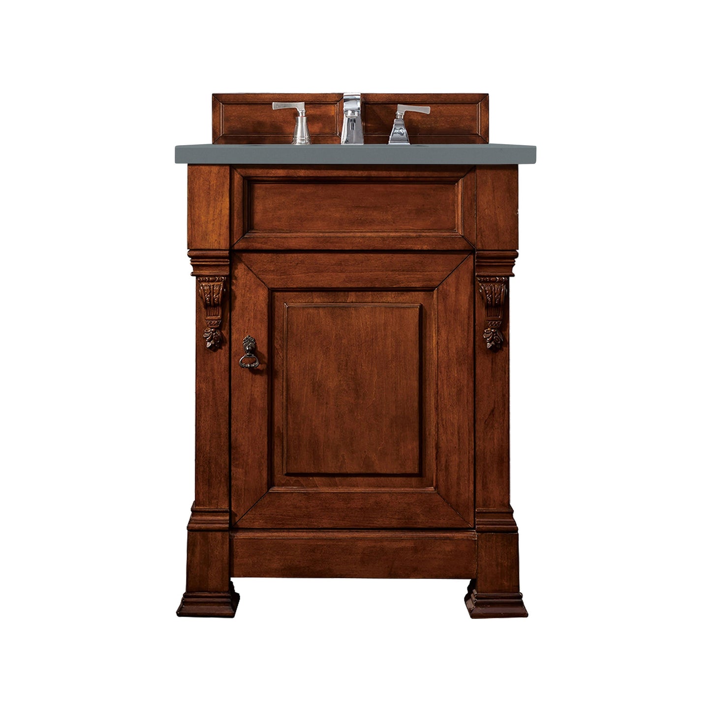 James Martin Vanities Brookfield 26" Warm Cherry Single Vanity With 3cm Cala Blue Quartz Top