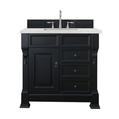 James Martin Vanities Brookfield 36" Antique Black Single Vanity With 3cm Eternal Jasmine Pearl Quartz Top