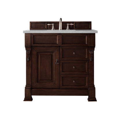 James Martin Vanities Brookfield 36" Burnished Mahogany Single Vanity With 3cm Eternal Serena Quartz Top