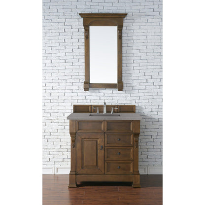 James Martin Vanities Brookfield 36" Country Oak Single Vanity With 3cm Grey Expo Quartz Top