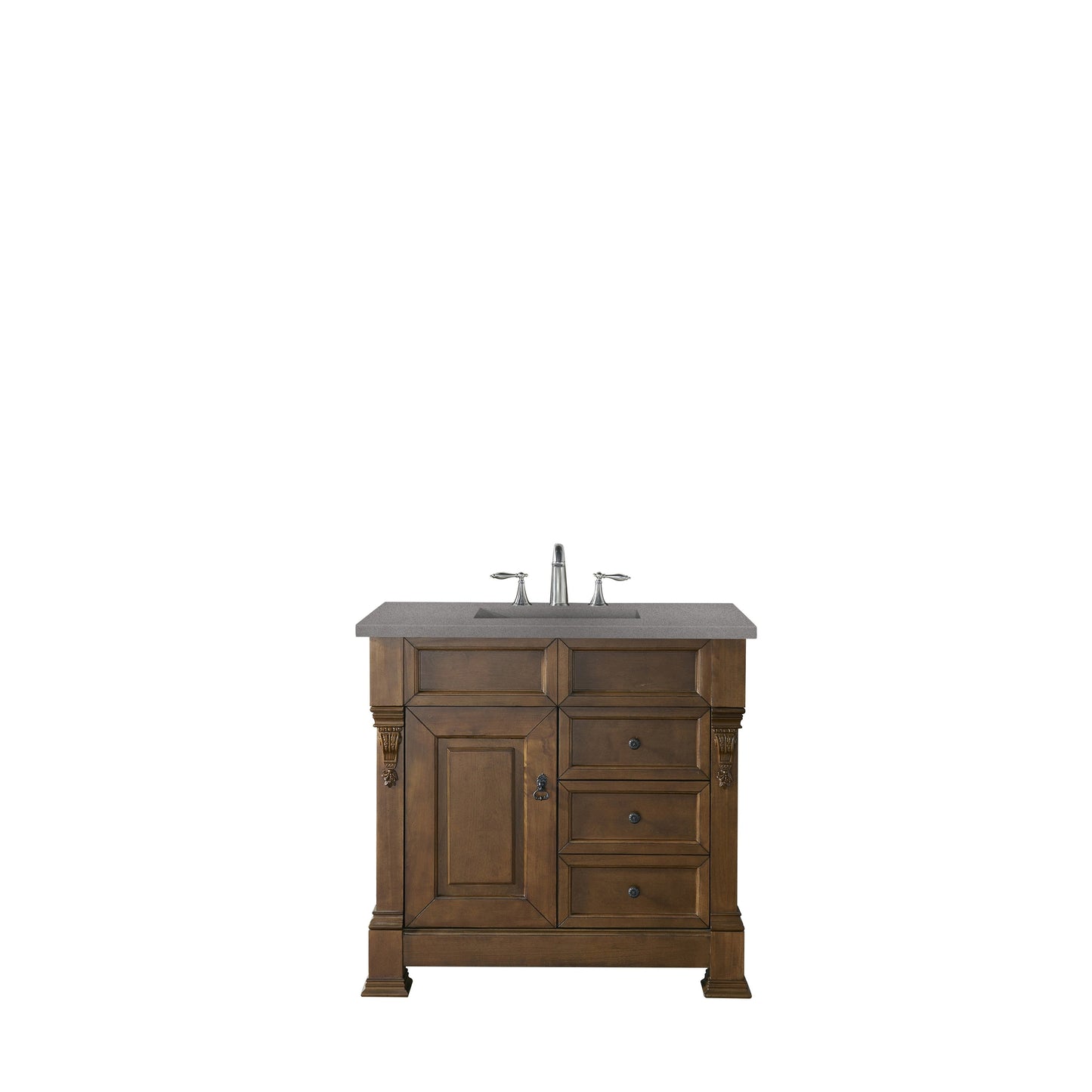 James Martin Vanities Brookfield 36" Country Oak Single Vanity With 3cm Grey Expo Quartz Top