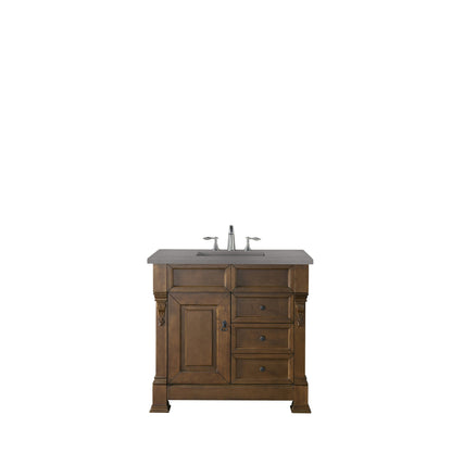 James Martin Vanities Brookfield 36" Country Oak Single Vanity With 3cm Grey Expo Quartz Top