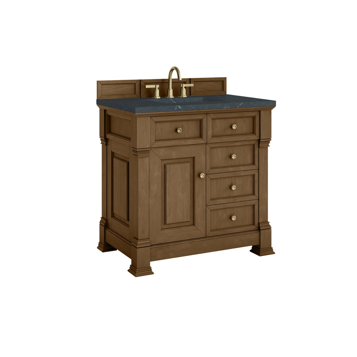 James Martin Vanities Brookfield 36" Honey Oak Single Vanity With 3cm Charcoal Soapstone Silestone Top