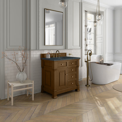 James Martin Vanities Brookfield 36" Honey Oak Single Vanity With 3cm Charcoal Soapstone Silestone Top