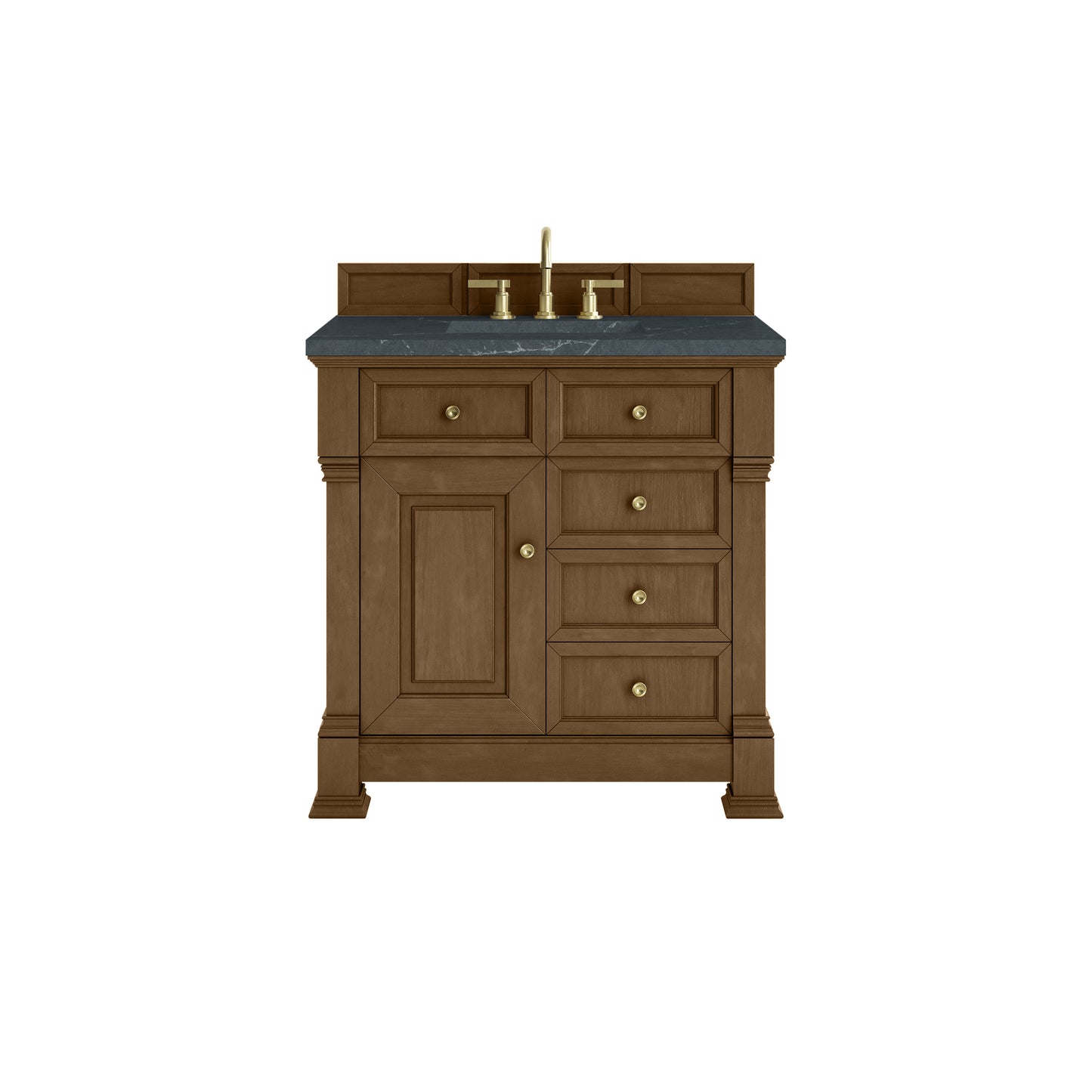 James Martin Vanities Brookfield 36" Honey Oak Single Vanity With 3cm Charcoal Soapstone Silestone Top
