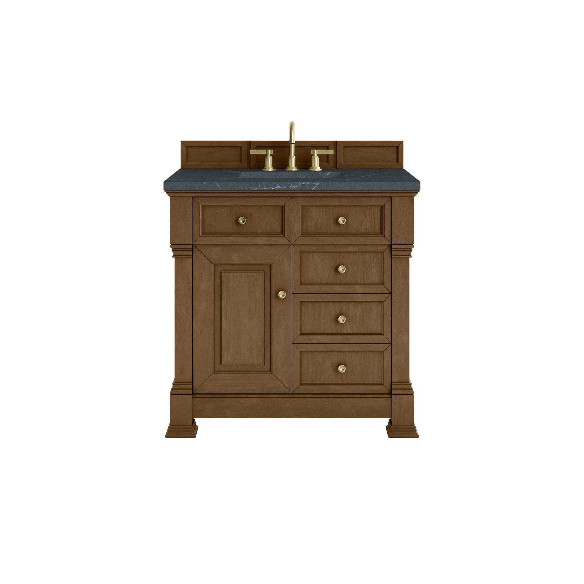 James Martin Vanities Brookfield 36" Honey Oak Single Vanity With 3cm Charcoal Soapstone Silestone Top