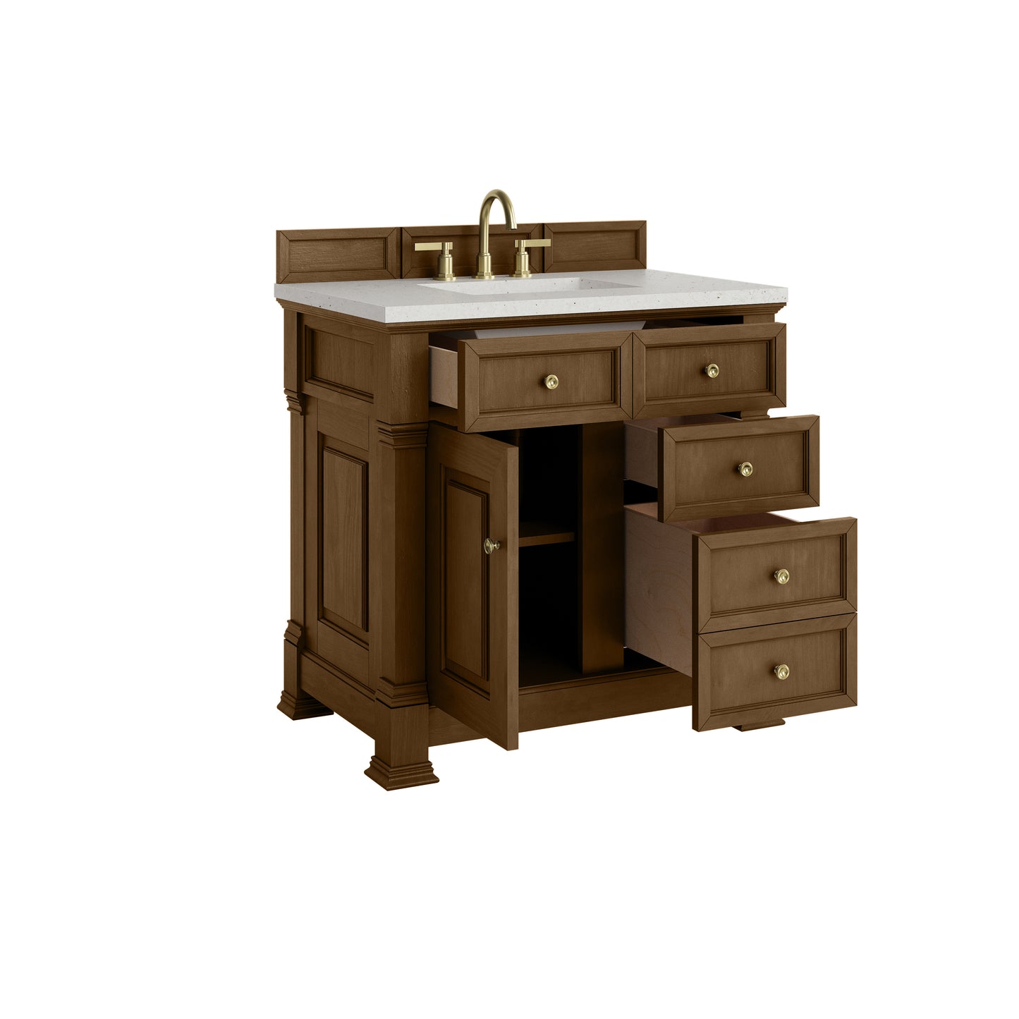 James Martin Vanities Brookfield 36" Honey Oak Single Vanity With 3cm Lime Delight Silestone Top