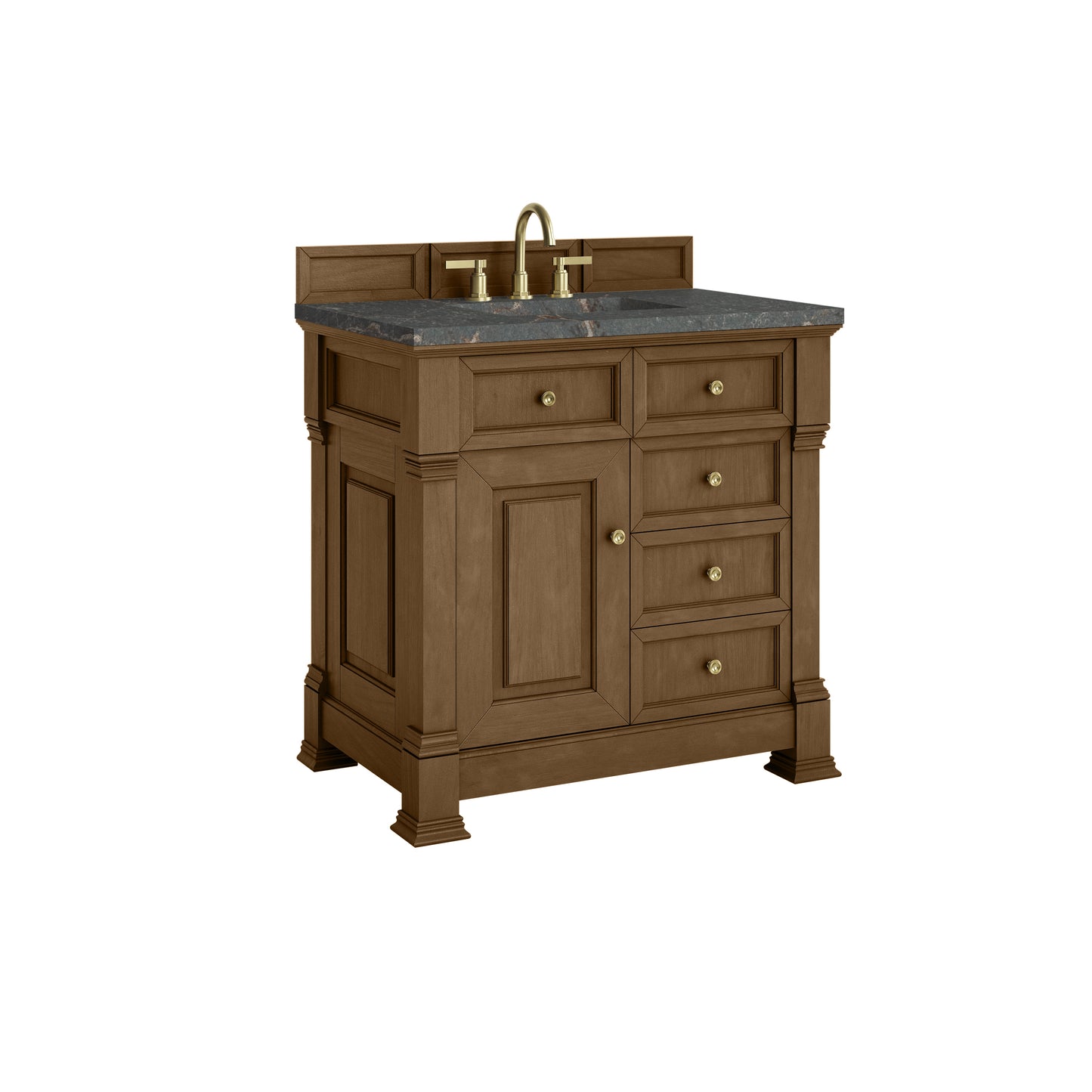 James Martin Vanities Brookfield 36" Honey Oak Single Vanity With 3cm Parisien Bleu Silestone Top