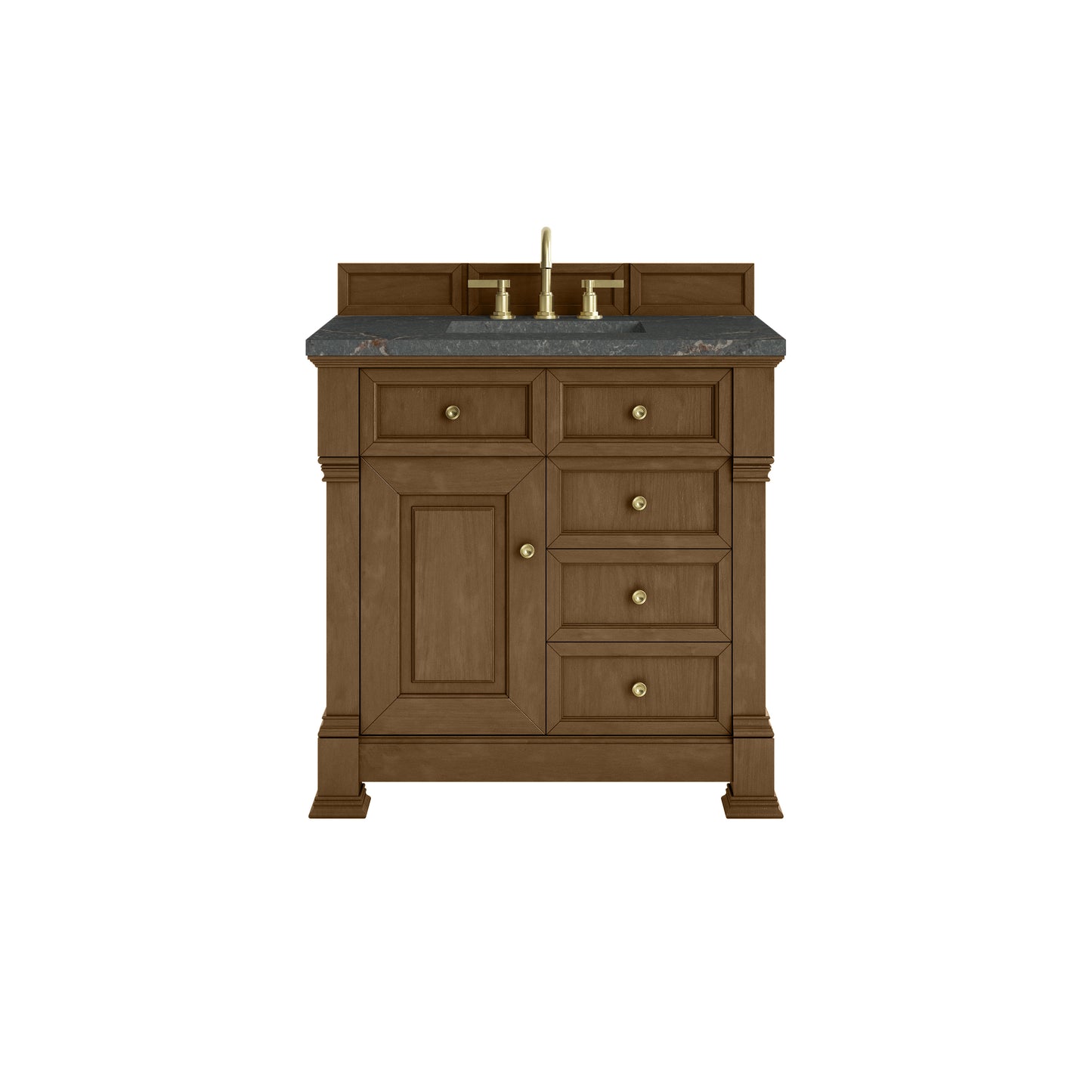 James Martin Vanities Brookfield 36" Honey Oak Single Vanity With 3cm Parisien Bleu Silestone Top