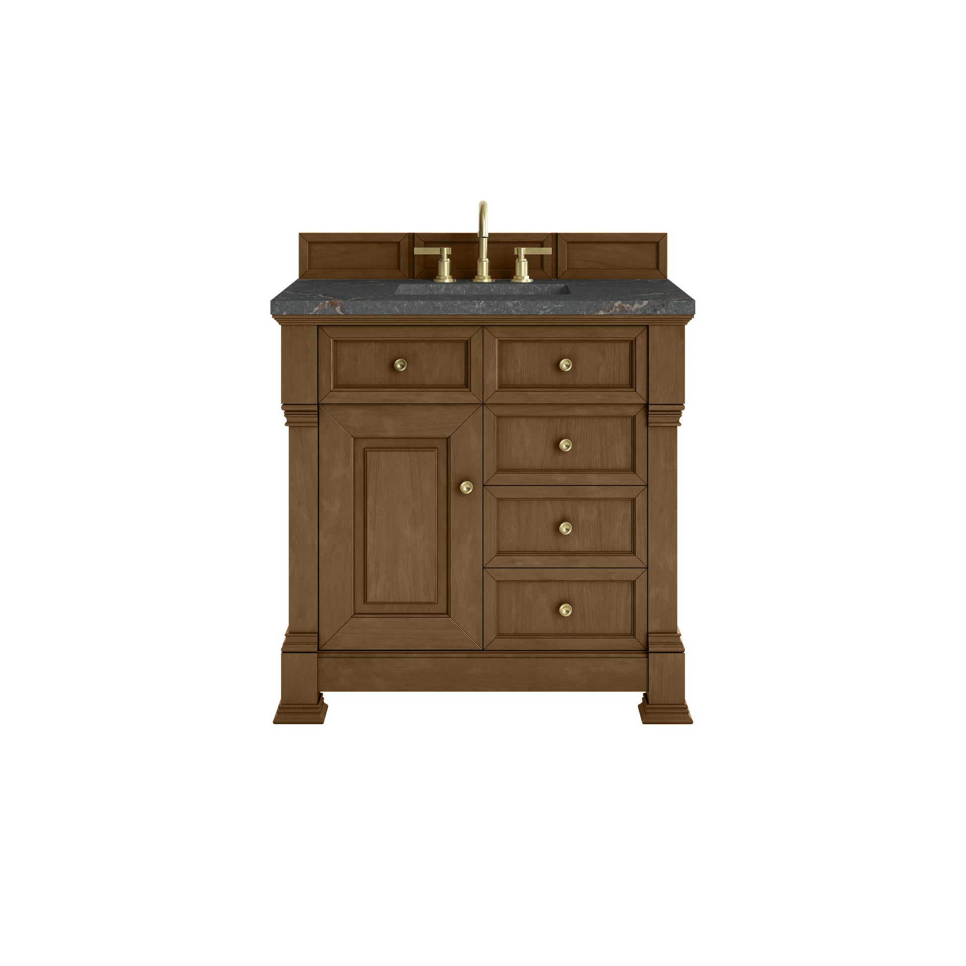 James Martin Vanities Brookfield 36" Honey Oak Single Vanity With 3cm Parisien Bleu Silestone Top