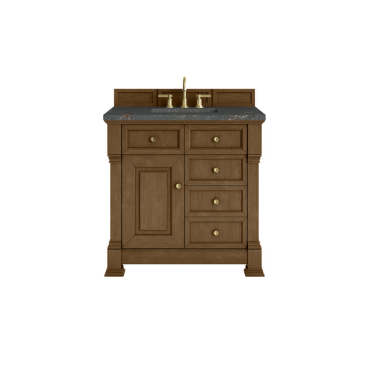 James Martin Vanities Brookfield 36" Honey Oak Single Vanity With 3cm Parisien Bleu Silestone Top