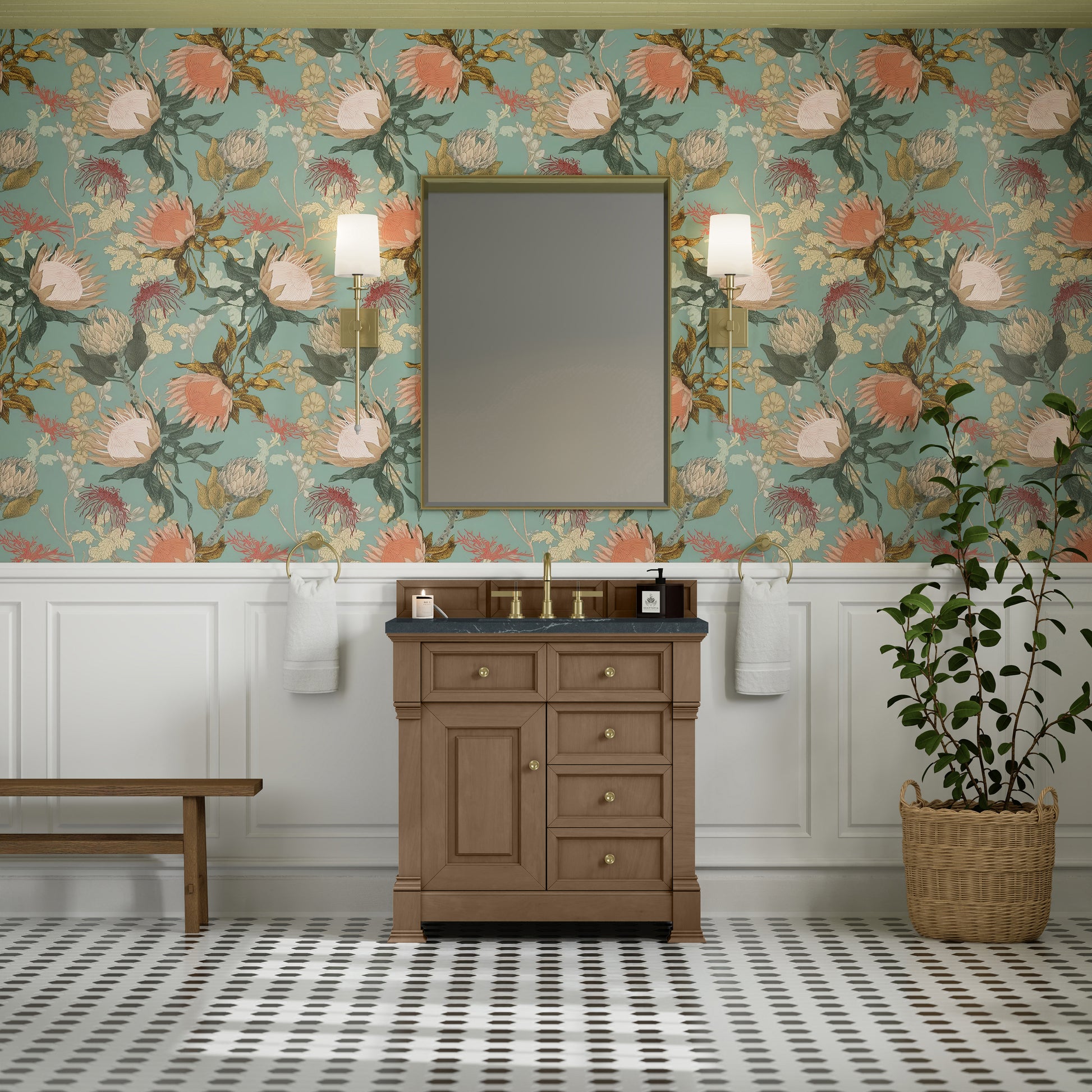 James Martin Vanities Brookfield 36" Pecan Single Vanity With 3cm Charcoal Soapstone Silestone Top