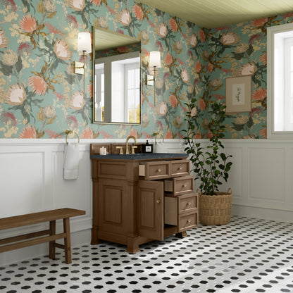 James Martin Vanities Brookfield 36" Pecan Single Vanity With 3cm Charcoal Soapstone Silestone Top